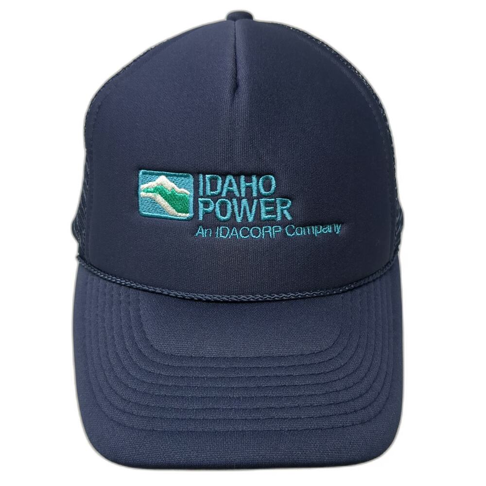 Otto Trucker Hat Blue One Size Idaho Power Idacorp Mountain Mesh Snapback